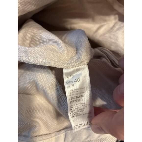 Topshop Solid Light Beige Mini Skirt 8 Medium - Picture 3 of 5